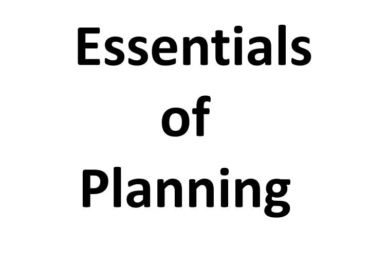 essentials of planning n.