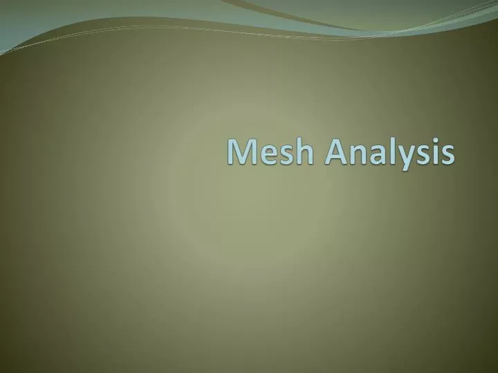 mesh analysis n.