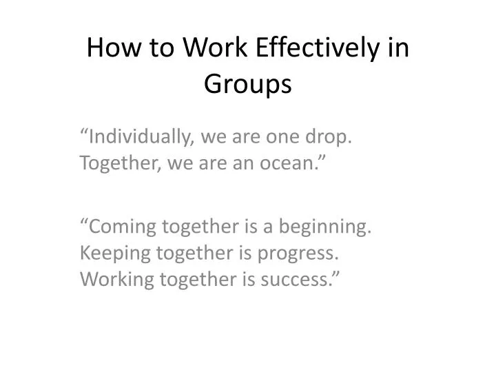 Ppt how to work effectively in groups powerpoint presentation free