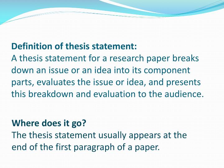 what is a thesis and where does it go