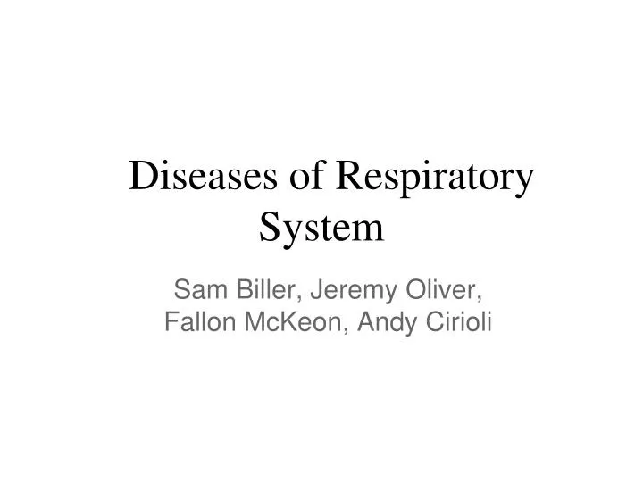 diseases of respiratory system n.