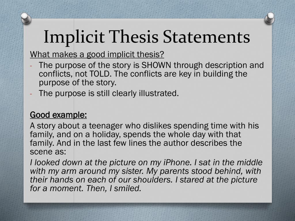an implicit thesis is