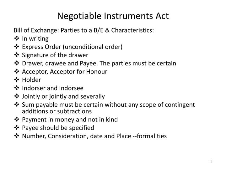 PPT Negotiable Instruments Act 1881 PowerPoint Presentation ID2098523