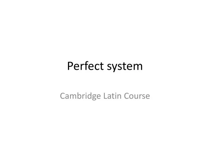 perfect system n.