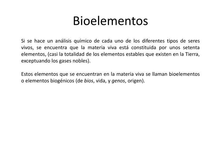bioelementos n.