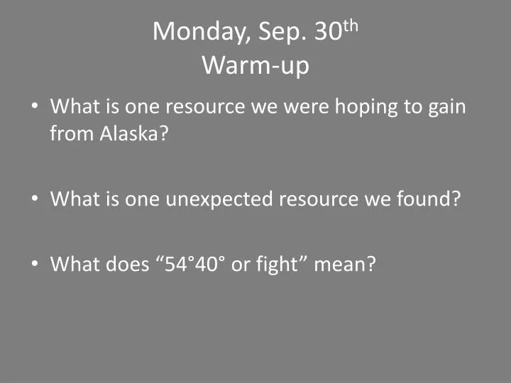 PPT - Monday, Sep. 30 th Warm-up PowerPoint Presentation, free download ...