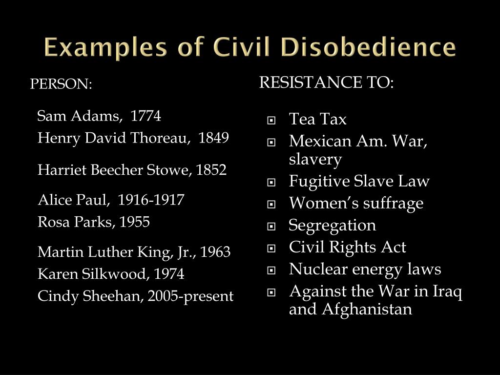 thesis statement example about civil disobedience