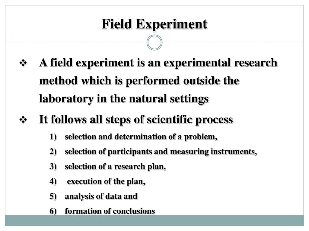 field experiment research method