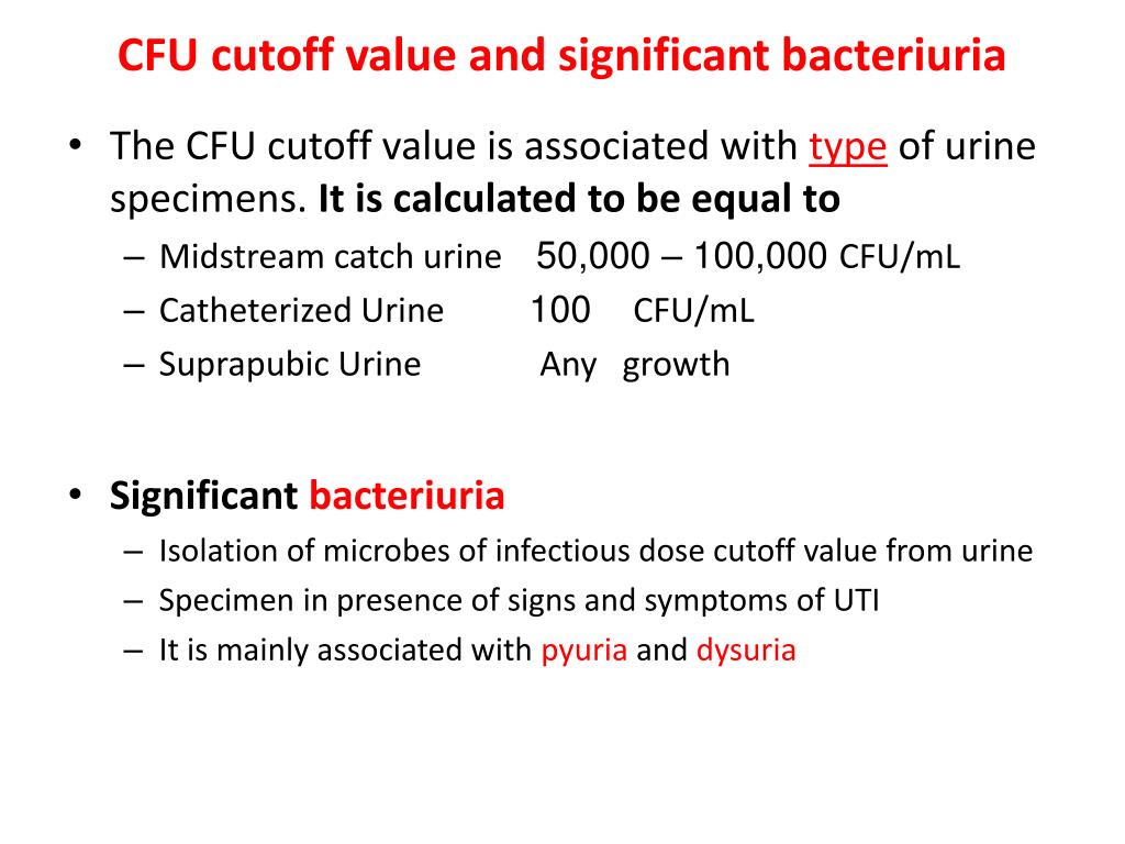 Bakteriuria 10 4 Cfu Ml Co To Znaczy PPT - Urinary tract infection ( UTI ) PowerPoint Presentation, free download - ID:2101291