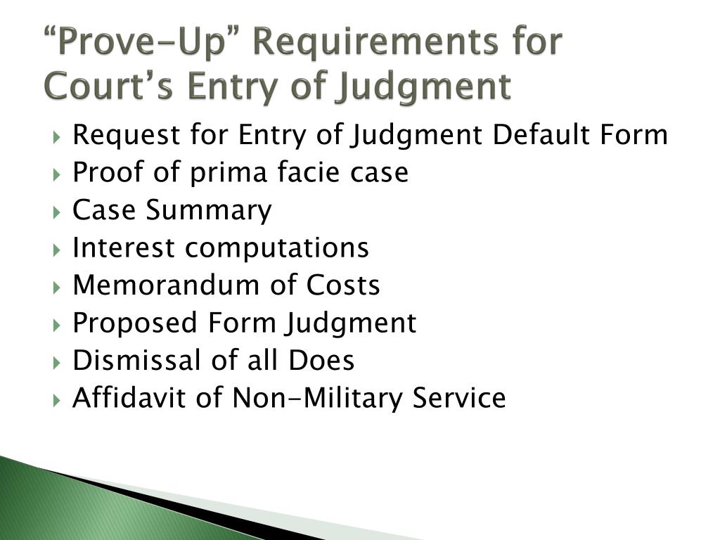 Ppt default judgments defendant in default powerpoint presentation