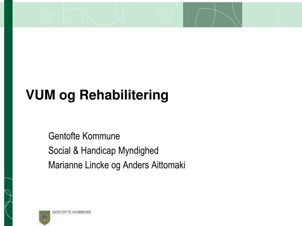 PPT - VUM og Rehabilitering PowerPoint Presentation - ID:2103834