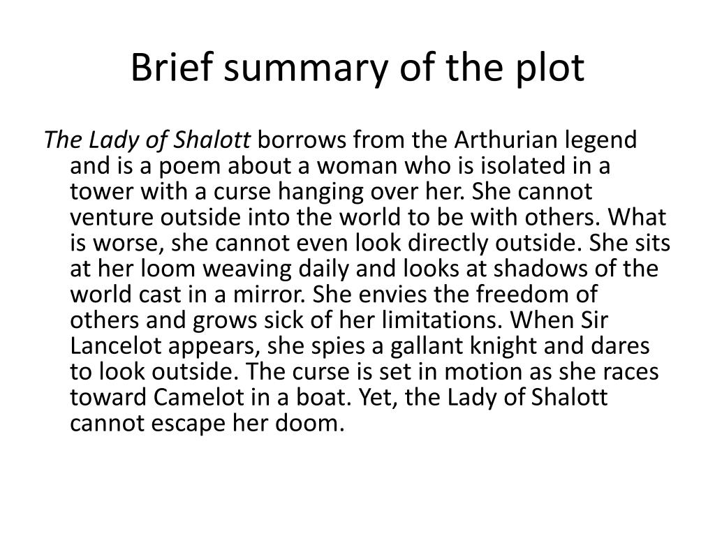 PPT The Lady of Shalott PowerPoint Presentation, free download ID