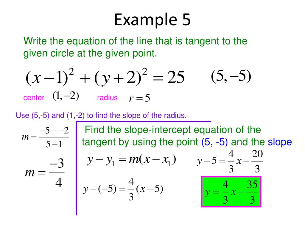 PPT - Circles Write an equation given points PowerPoint