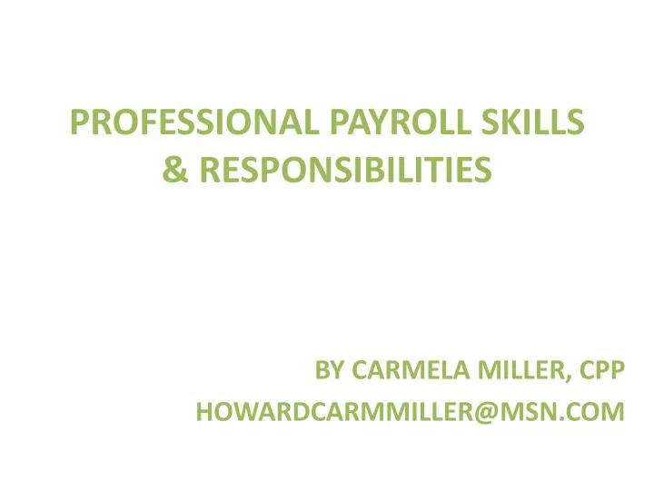payroll responsibilities