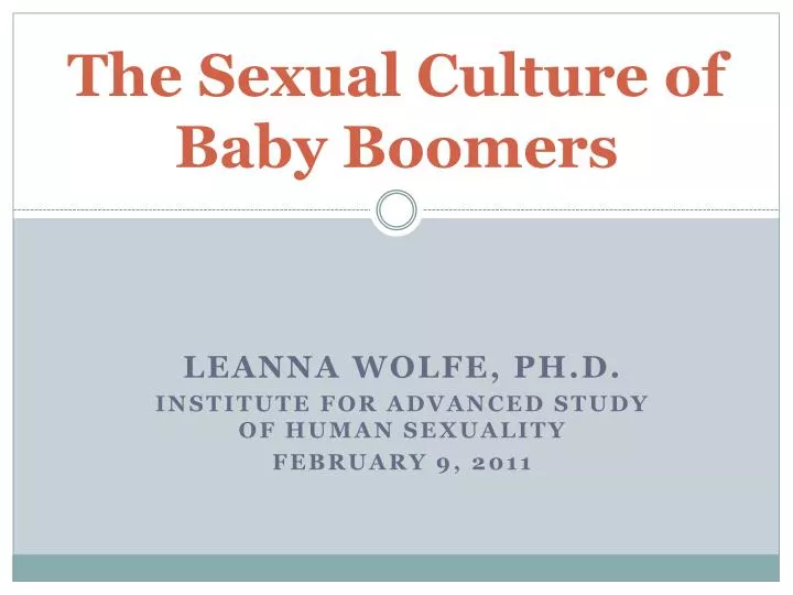 the sexual culture of baby boomers n.