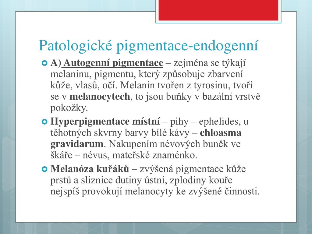 PPT - Patologické pigmentace PowerPoint Presentation, free download -  ID:2108100