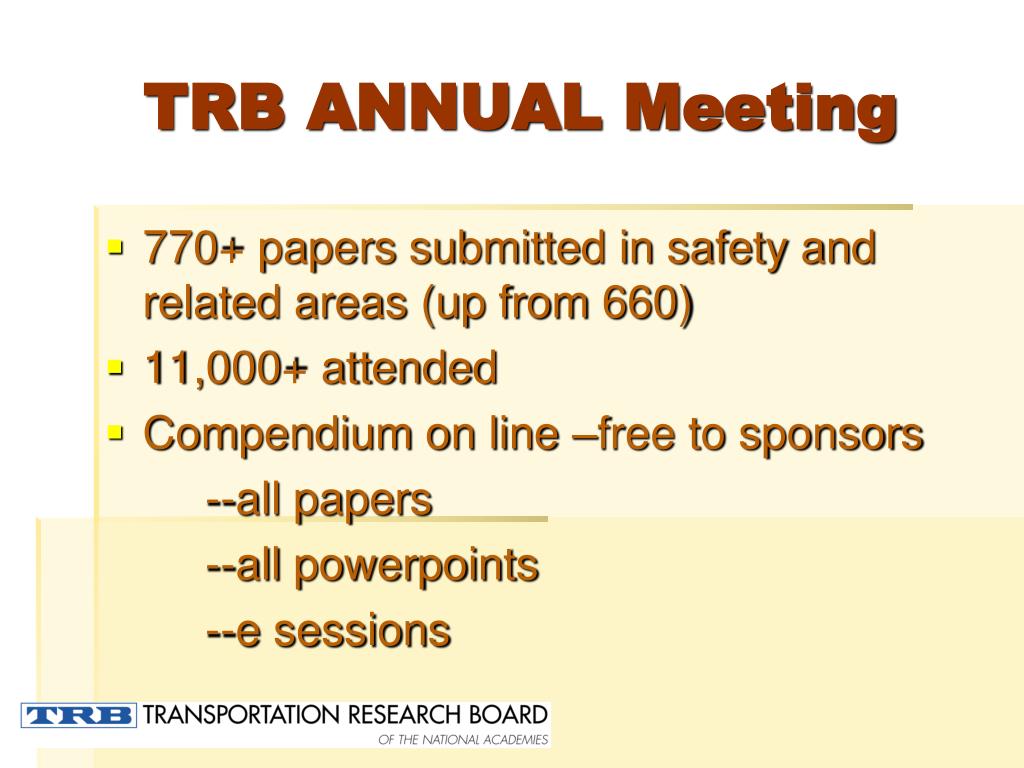 PPT TRB SAFETY ACTIVITIES PowerPoint Presentation, free download ID PPT TRB SAFETY ACTIVITIES PowerPoint Presentation, free download ID