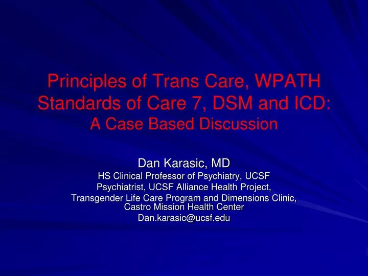 PPT Principles of Trans Care, WPATH Standards of Care 7