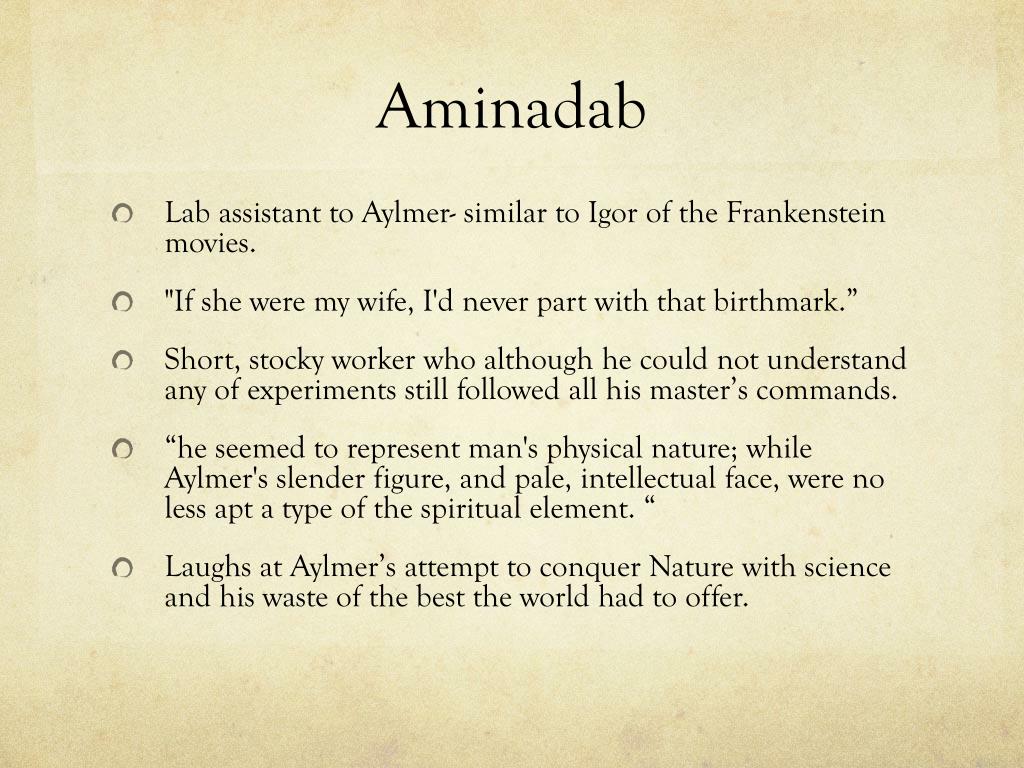 aminadab in the birthmark