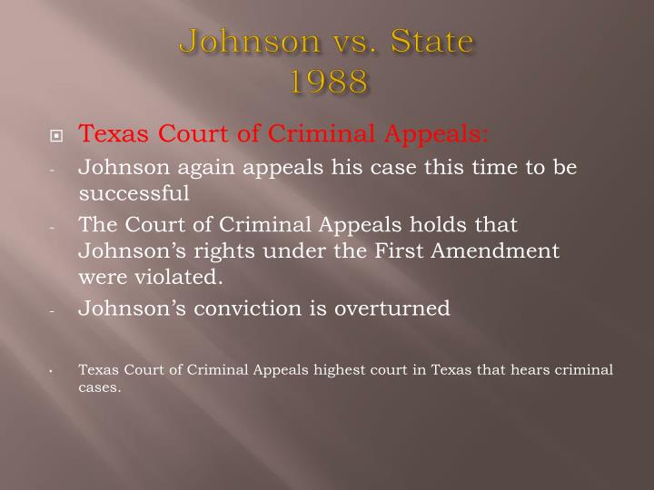Ppt texas vs johnson 1989 powerpoint presentation id 2109128
