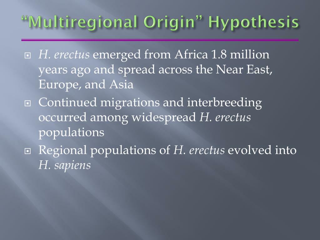 multiregional hypothesis definition biology