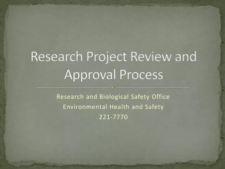 research project review and approval process n.
