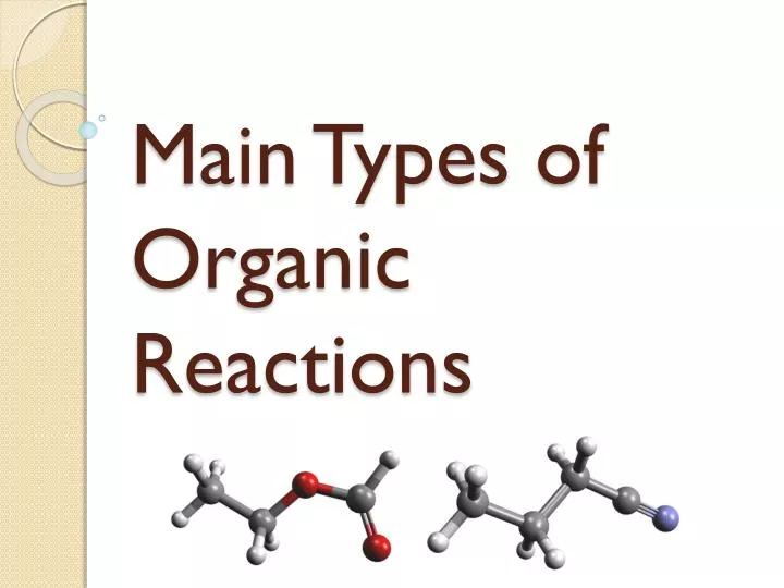 PPT - Main Types of Organic Reactions PowerPoint Presentation, free ...