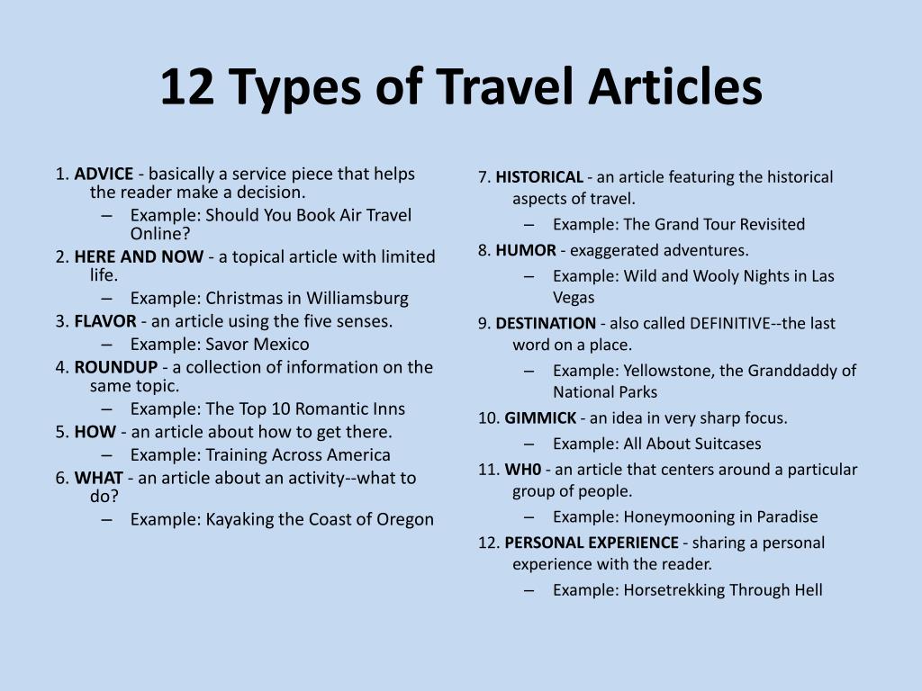 travel article length