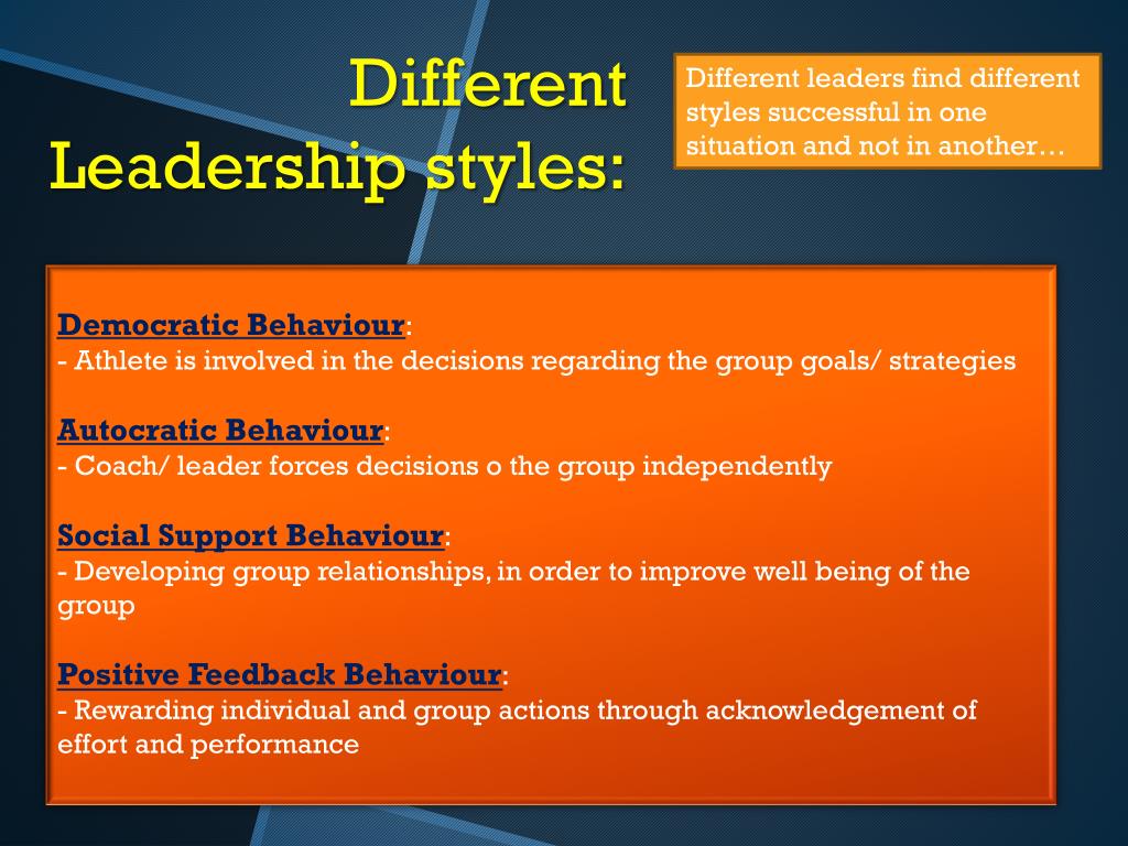 Leadership Style And Team Performance On Different