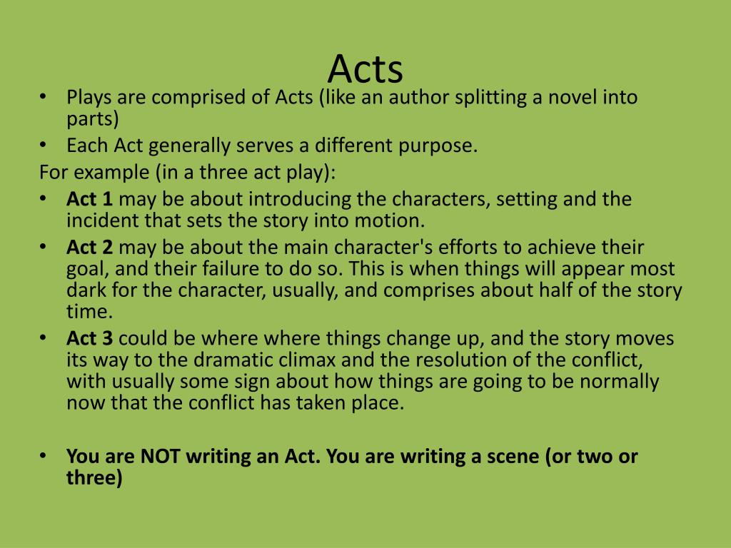 PPT - Writing a scene for a play PowerPoint Presentation, free