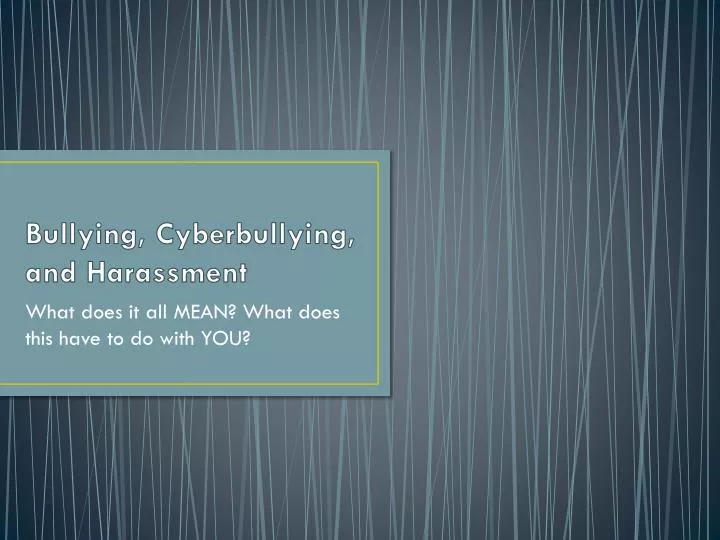 bullying cyberbullying and harassment n.