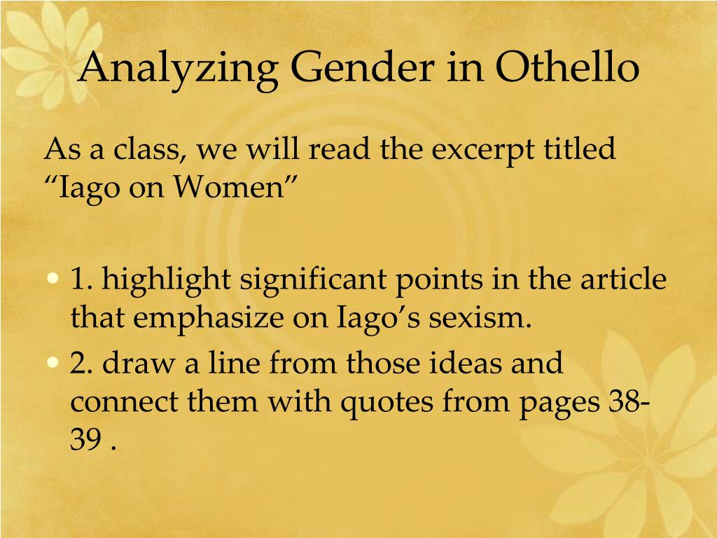 gender in othello essay