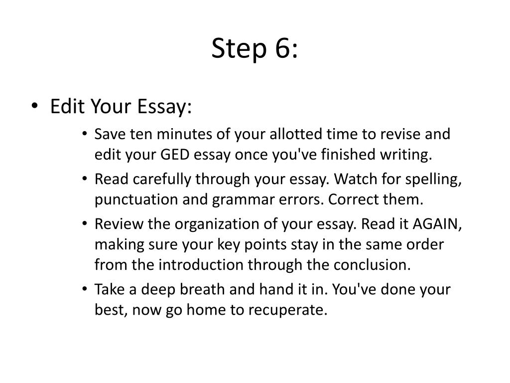 how do you write a ged essay