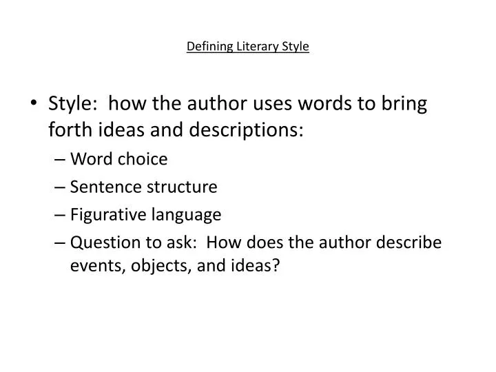 what is literature style