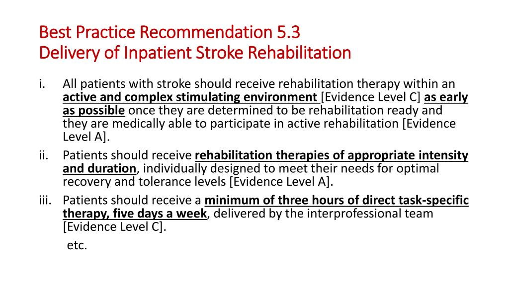 PPT - Canadian Stroke Guidelines For Rehabilitation PowerPoint ...