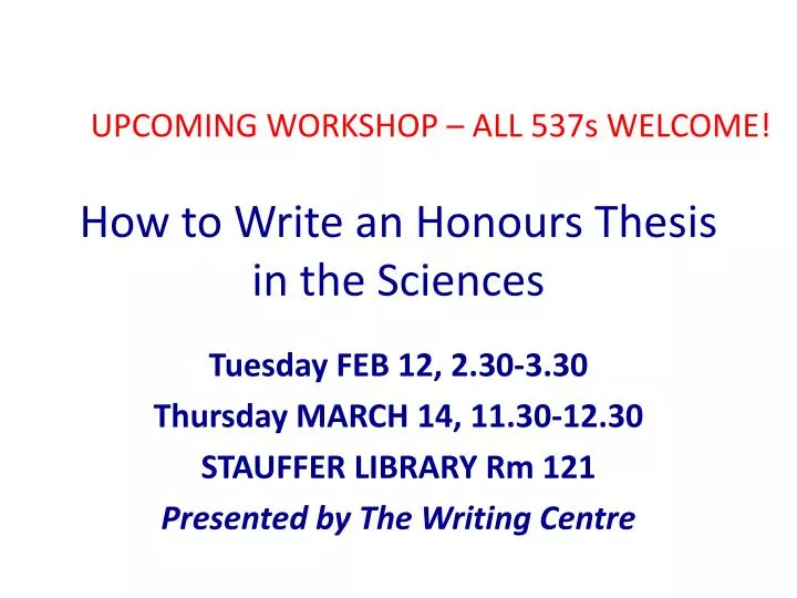 honours thesis hours