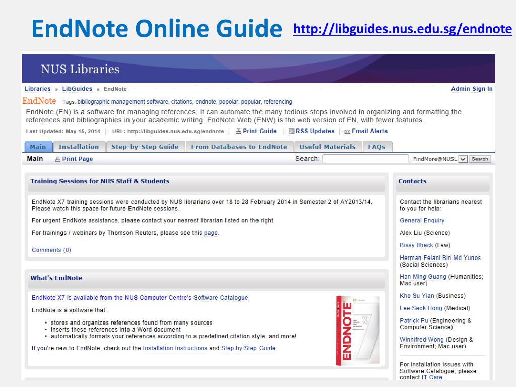 output style cite while you write web endnote