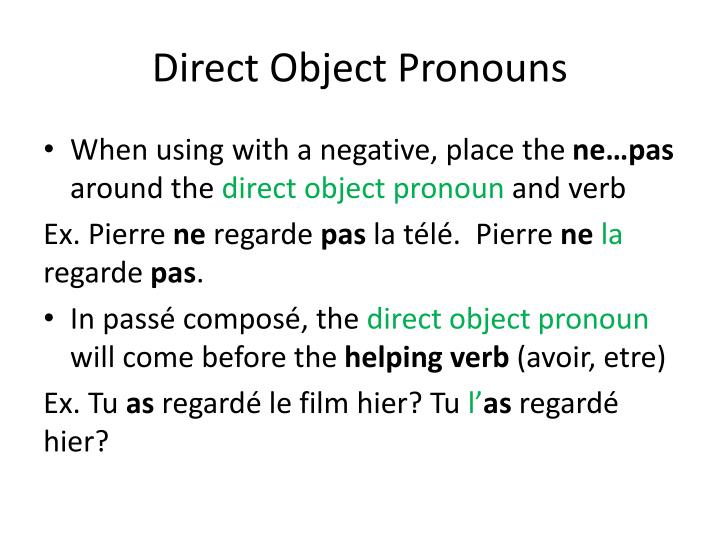 PPT Direct And Indirect Object Pronoun Notes PowerPoint Presentation