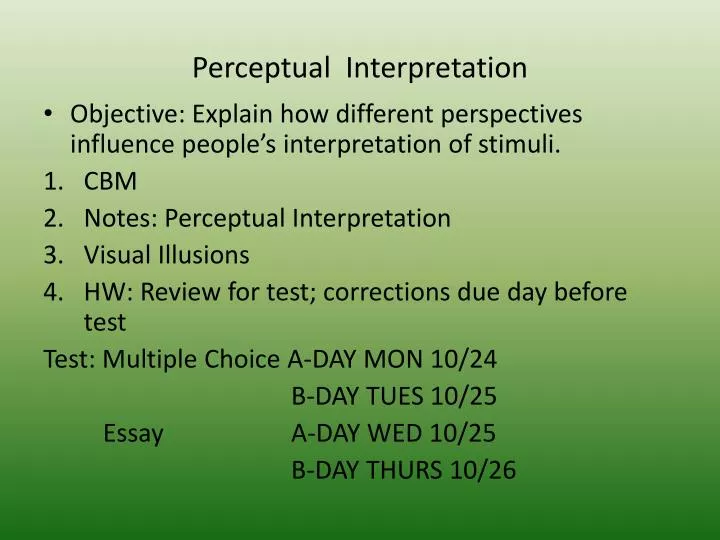 PPT Perceptual Interpretation PowerPoint Presentation
