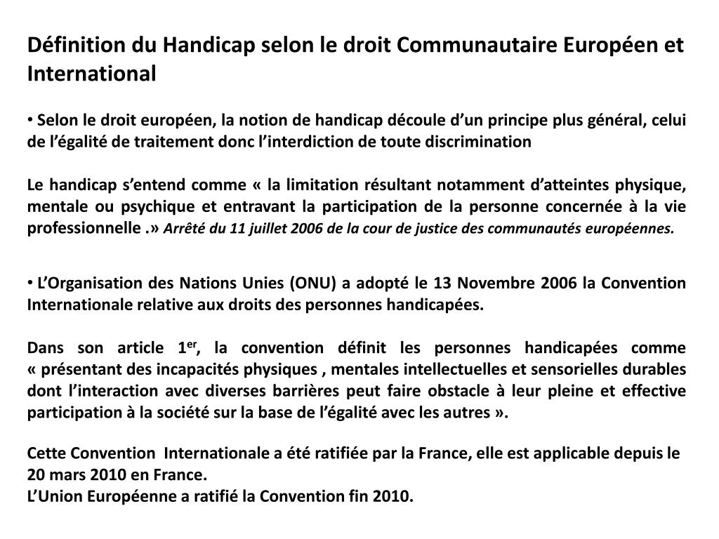 PPT - LES POLITIQUES SOCIALES DU HANDICAP PowerPoint Presentation, free