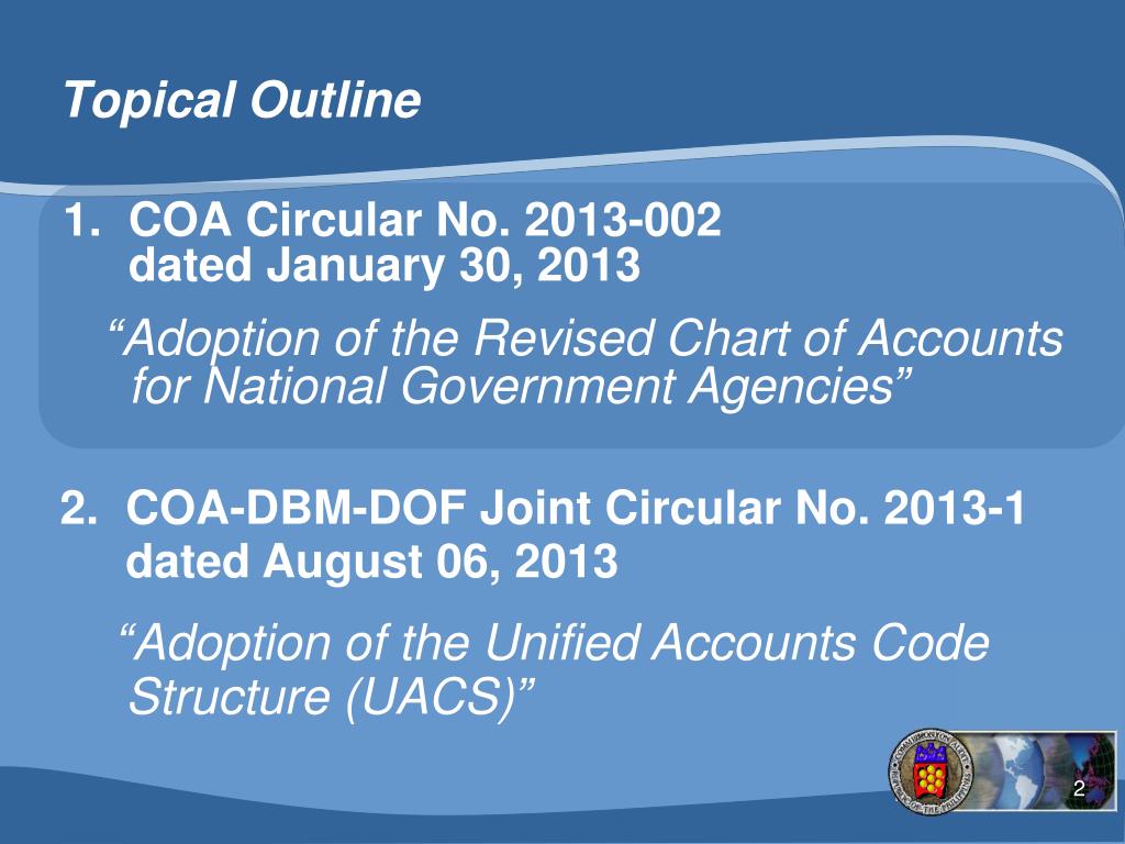 Revised Chart Of Accounts For National Government Agencies