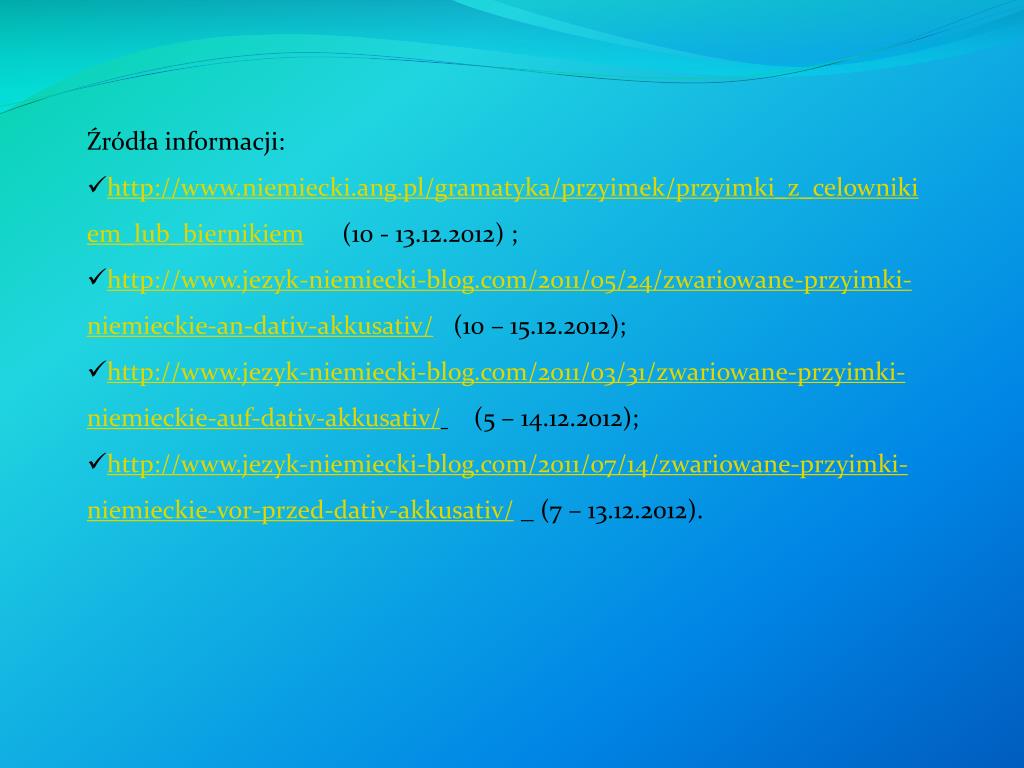 PPT - Przyimki łączące się z celownikiem i biernikiem . PowerPoint