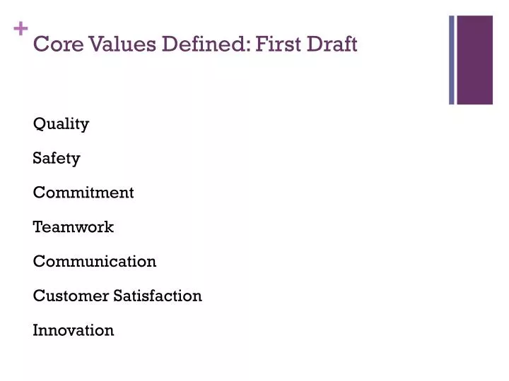 PPT - Core Values Defined: First Draft PowerPoint Presentation, free ...