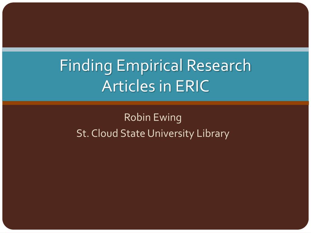 where to find empirical research articles