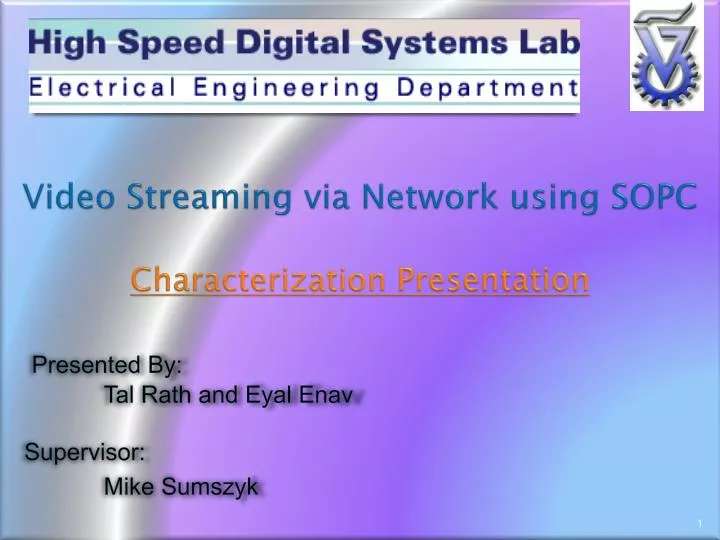 video streaming via network using sopc characterization presentation n.