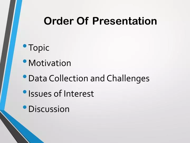 order of presentation slideshow