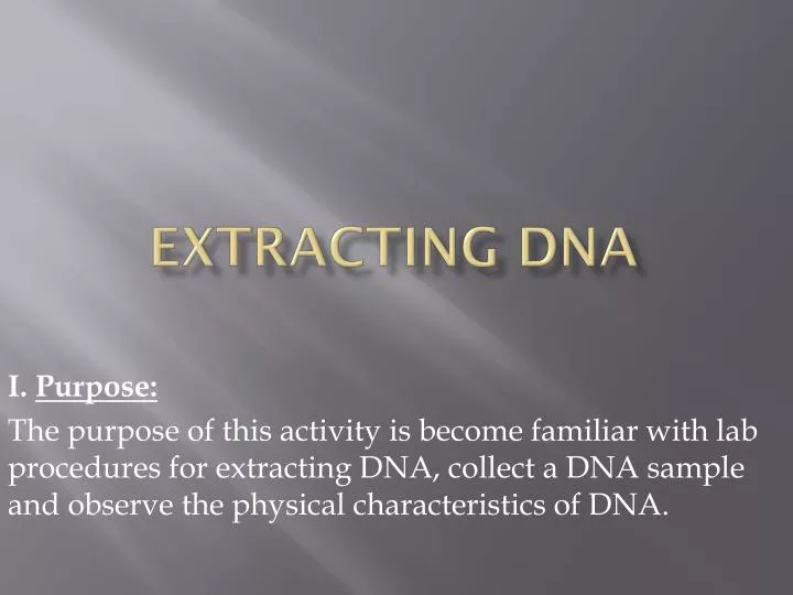 PPT Extracting DNA PowerPoint Presentation Free Download ID 2120578