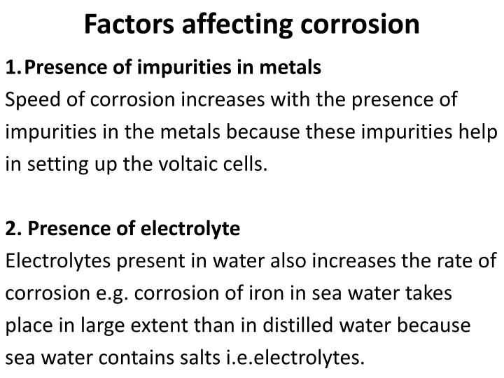 PPT Introduction of Corrosion Facts about Corrosion Causes of