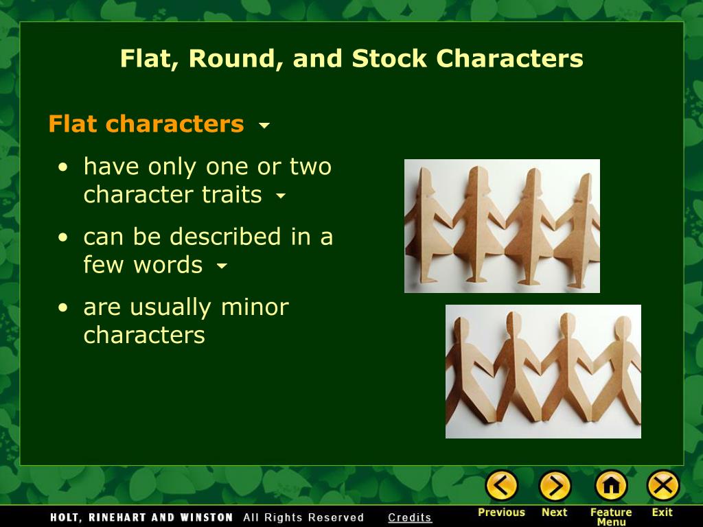 What is a round character What is a flat character