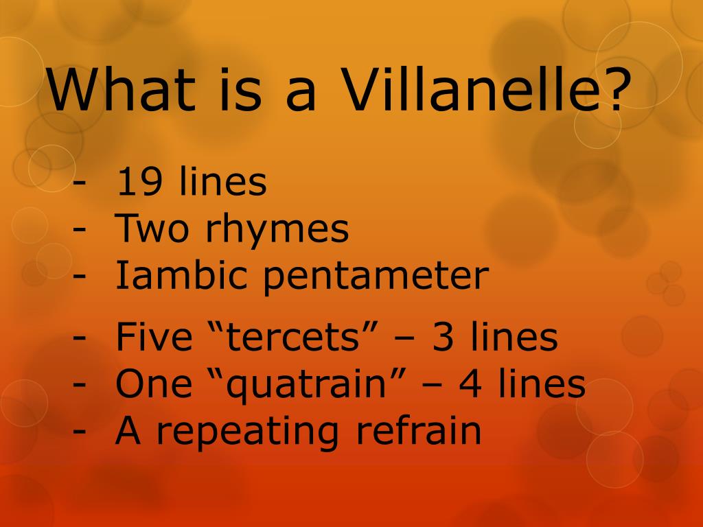 define villanelle